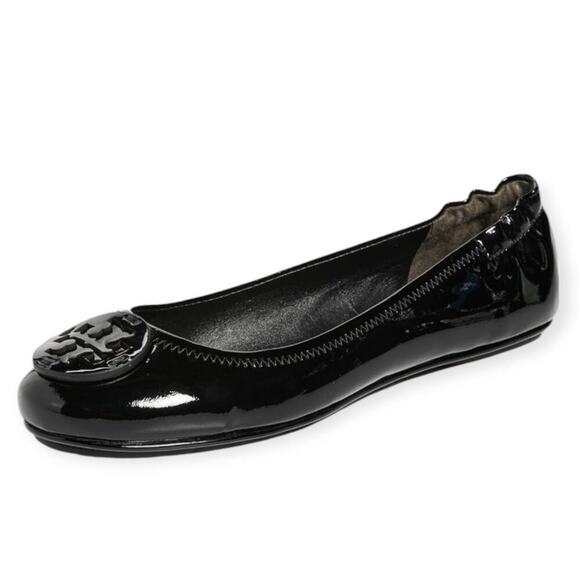 Tory Burch Reva Patent Leather Ballet Flat Size 7 Black Career Classic Timeless - Picture 3 of 13